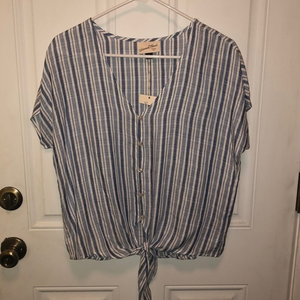 Universal Thread‎ XS Blouse Blue White Striped